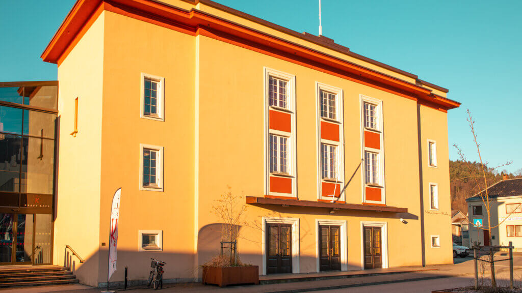 Folkets Hus in Sauda, the cultural hub in town.