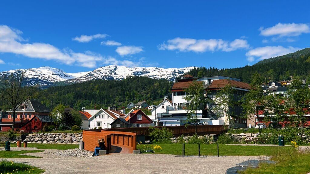 The idyllic Tangen picnic area in Sauda on a sunny summer's day.