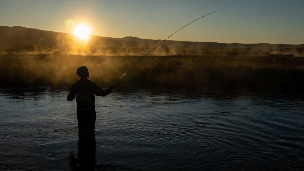 A person fishing